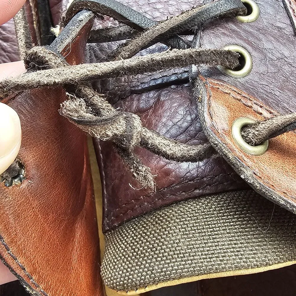 L.L.Bean Allagash Bison Handsewn Boat Shoes Men's 10 D Brown Leather Lug Sole
